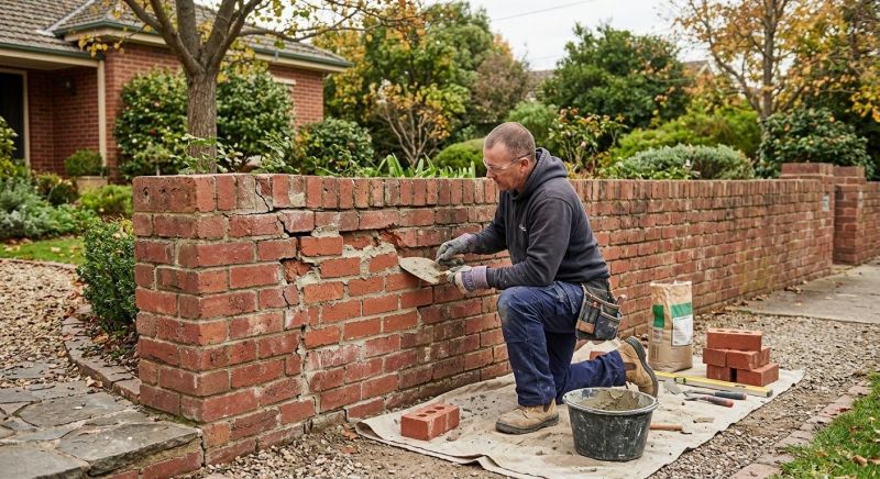 Brick Fence Repair in Kerrville, TX