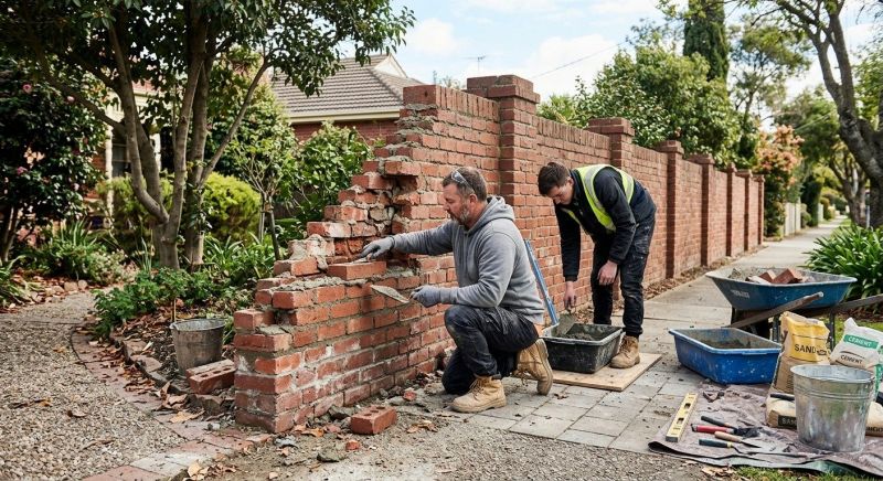 Brick Fence Repair in Kerrville, TX