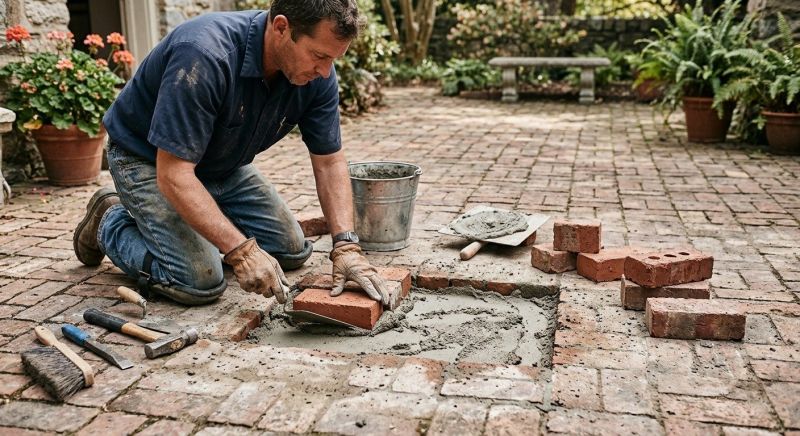 Brick Flatwork Repair in Center Point, TX