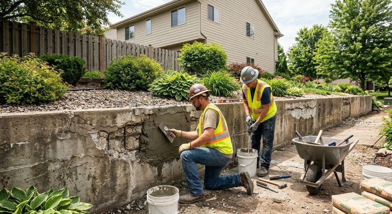 Brick Retaining Wall Repair in Kerrville, TX