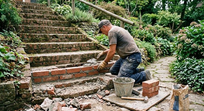 Brick Stairs Repair in Medina, TX