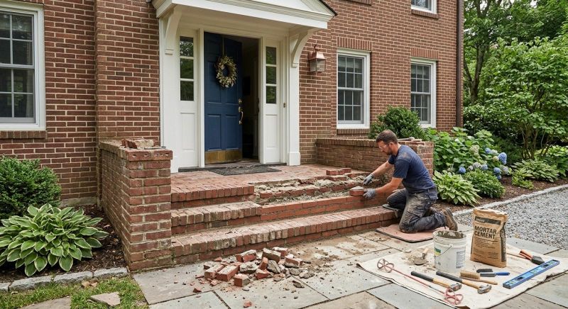 Brick Steps Repair in Kerrville, TX