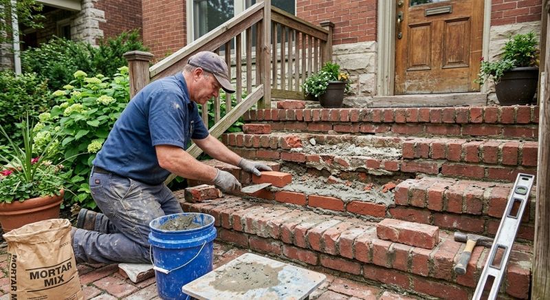 Brick Stoop Repair in Kerrville, TX