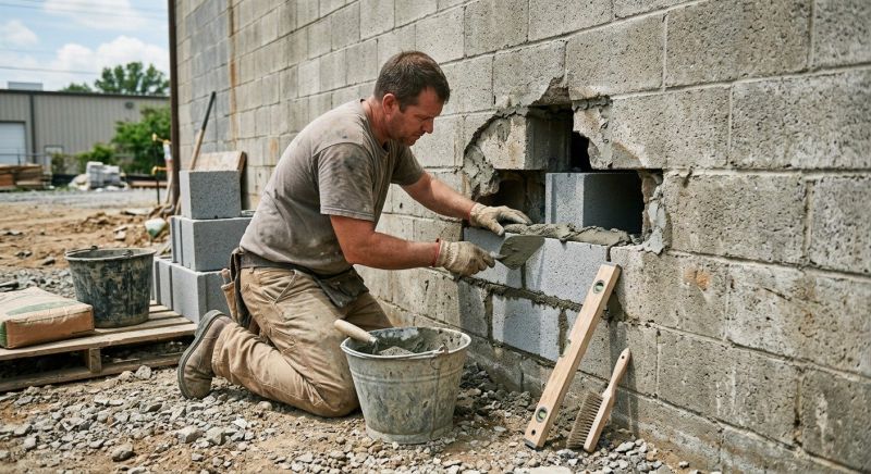 Cinder Block Wall Repair in Fredericksburg, TX