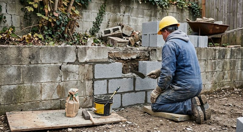 Cinder Block Wall Repair in Medina, TX