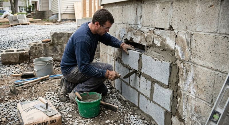 Concrete Block Repair in Center Point, TX