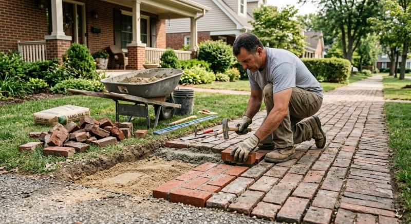 Entryway Brick Repair in Kerrville, TX