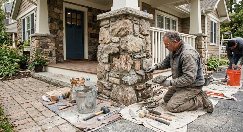 Stone Column Repair in Kerrville, TX