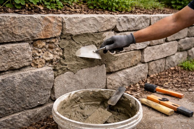 Stone Wall Repair in Kerrville, TX