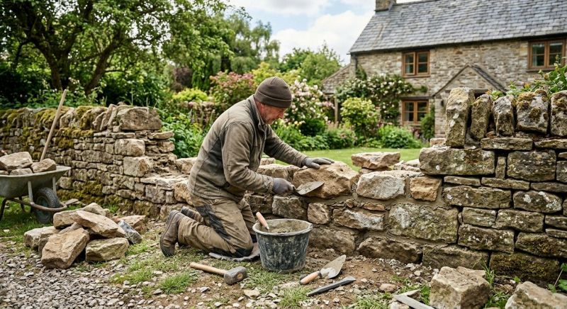 Stone Wall Repair in Medina, TX